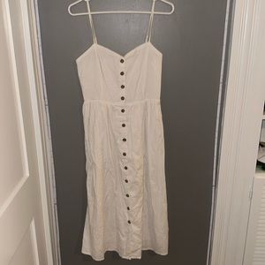 Linen blend long white dress in size small :)
